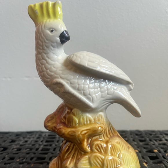 Vintage Cockatoo Bird Ceramic White Made in Brazil approx 8” high - Picture 1 of 5